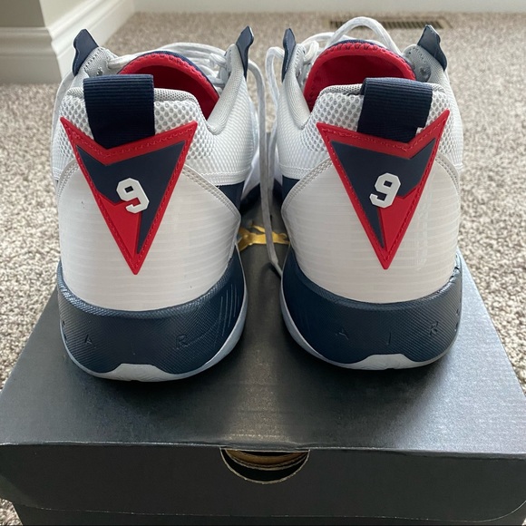 Jordan Mens Nike Zoom 92 Olympics Red White Navy Blue Sneakers - Picture 5 of 8